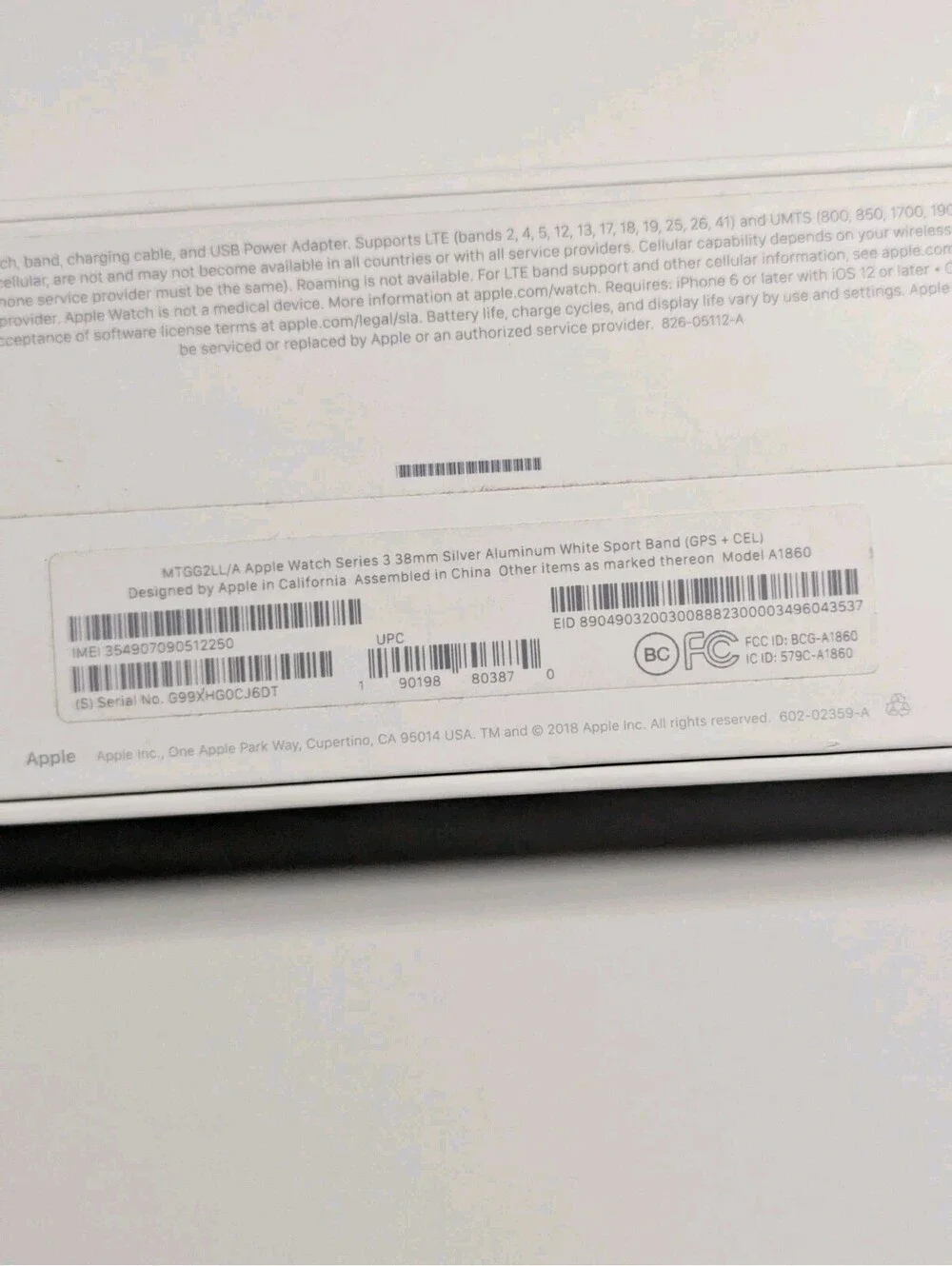 Apple watch Box Only, Series 3